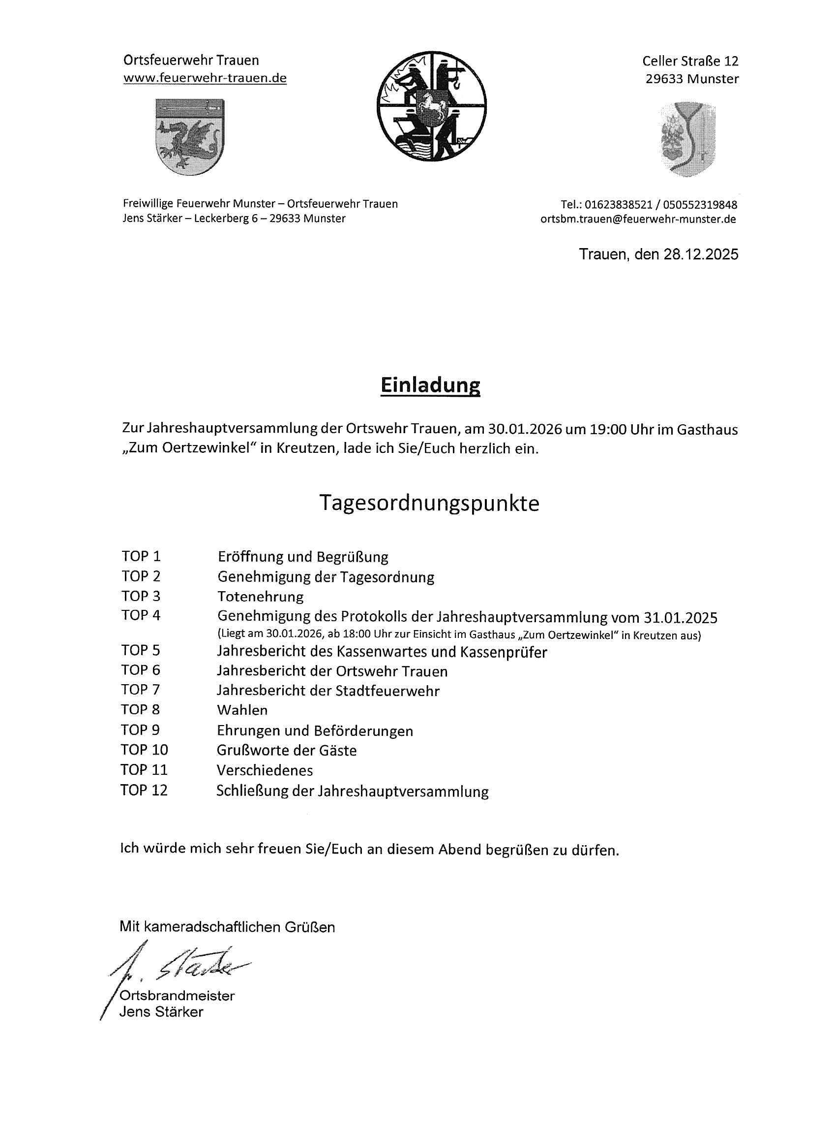2026 01 30 JHV FFw Trauen Einladung