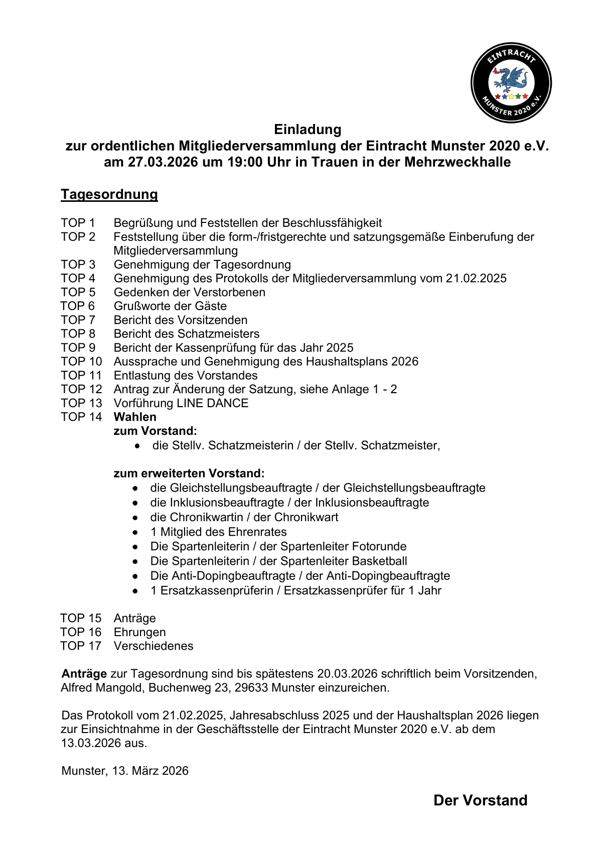 2026 03 27 Eintracht Munster Einladung  MV  2026